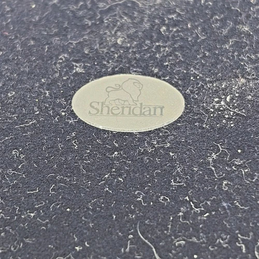 Vintage Sheridan Silver Jewelry Trinket Box MCM Blue Velvet Old Money Hobnail